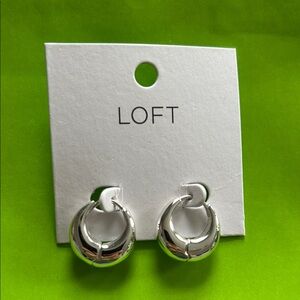 LOFT Sculpted Silver Hoop Earrings
